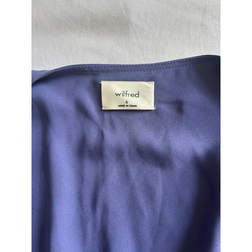 Artizia Wilfred Lulea Button Wrap Midi Dress Womens Size 6 Blue Classic Preppy - Picture 4 of 9